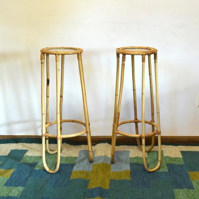 Bamboo Flower Stands, 1970s, Set of 4 For Sale - Image 8 of 10