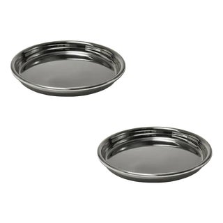Rl 01 Coasters with Rounded Edge in Polished Stainless Steel by Caspal, Set of 2 For Sale
