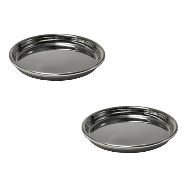 Rl 01 Coasters with Rounded Edge in Polished Stainless Steel by Caspal, Set of 2 For Sale