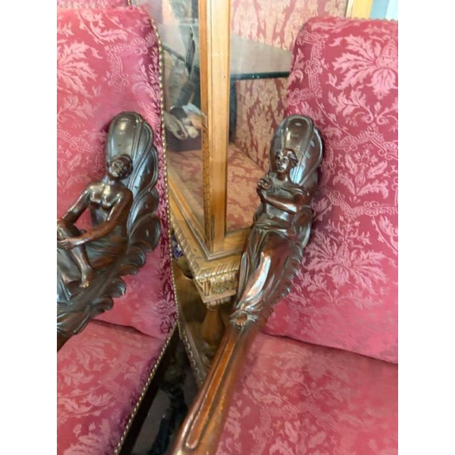 Wood Pair Antique Baroque Walnut Italian Armchairs Carved Andrea Brustolon Style For Sale - Image 7 of 10