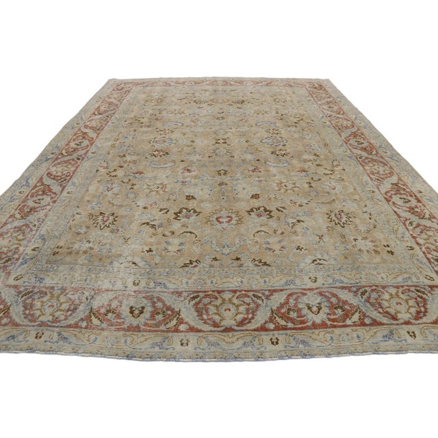 Rustic Antique Persian Mood Rug - 07'11 X 10'11 For Sale - Image 3 of 9