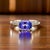 Natural Tanzanite Diamond Ring Size 6.5 14k W Gold 1.79 TCW Certified, Size 7 For Sale - Image 4 of 12