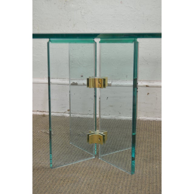 Leon Rosen for Pace Modern Glass Brass Side Table Chairish