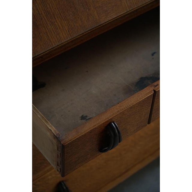 Vintage Danish Oak Secretaire with Seashell Handles, 1920s For Sale - Image 16 of 18