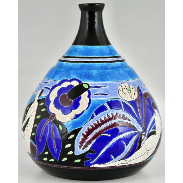 Art Deco Vase in Ceramic, 1925 For Sale - Image 4 of 13