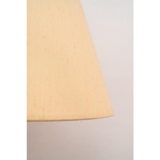 1920s Large Wood and Nickel Table Lamp with Fabric Shade, 1920s For Sale - Image 5 of 16