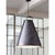 A blackened natural brass cone silhouette is trimmed with a natural brass ring on the top and bottom of the French Maid...