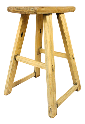 Vintage Rustic Stool in Elm