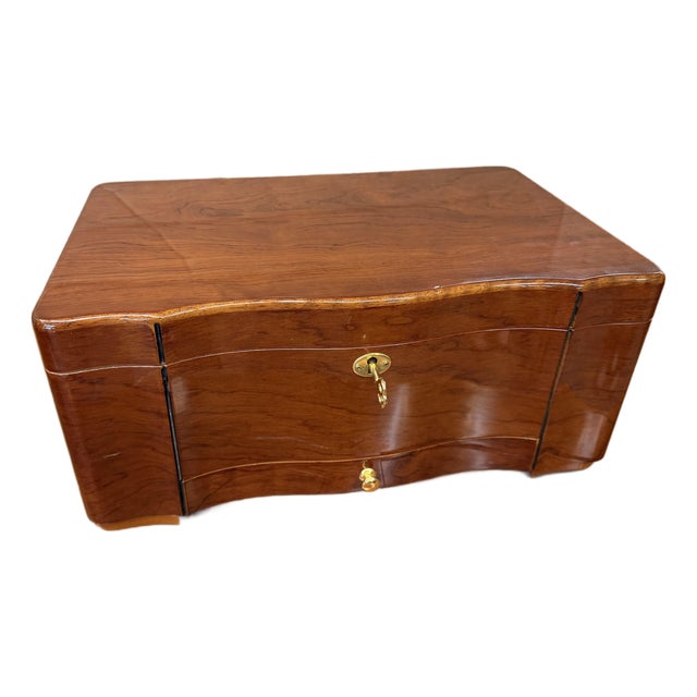1960s Classic Mahogany Desktop Humidor For Sale