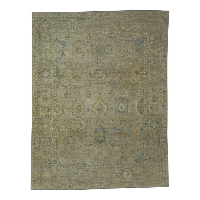 Turkish Oushak Rug 9'2" x 11'11" #17652 For Sale