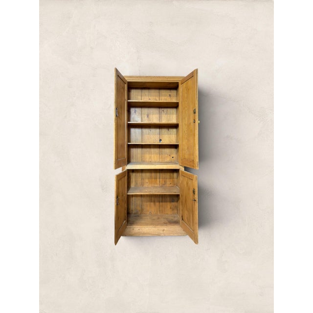 Antique English Pine Housekeeper’s Cupboard (Armoire) For Sale - Image 4 of 7