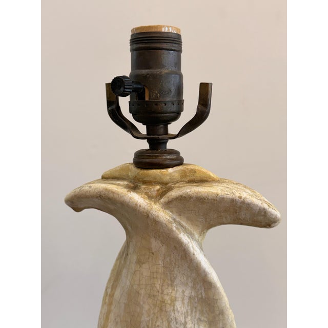 Ivory Vintage Organic Ceramic Lamp For Sale - Image 8 of 9