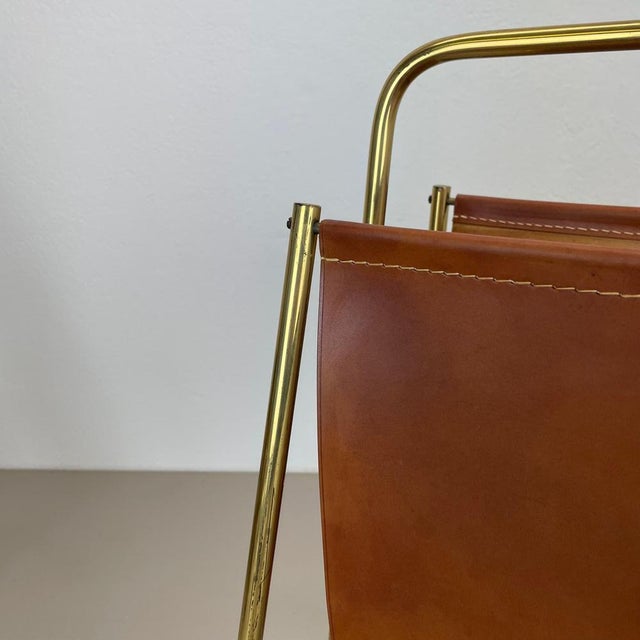 Brass and Leather Model 274 Magazine Holder from Carl Auböck, Austria, 1950s For Sale - Image 14 of 18