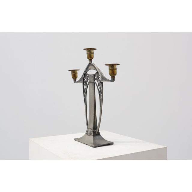 Metal Antique Art Nouveau Candleholder from WMF, 1890s For Sale - Image 7 of 11