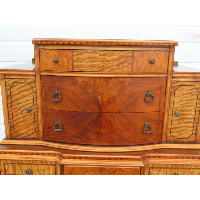 Early 1900s Depression Era Carved Inlay Tall Chest of Drawers 6639 For Sale In Miami - Image 6 of 18
