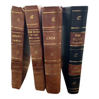 2000s Leather Bound Books - Set of 4 For Sale