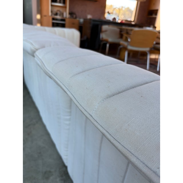 1970s Vintage Belgian Linen Sofa For Sale - Image 5 of 7