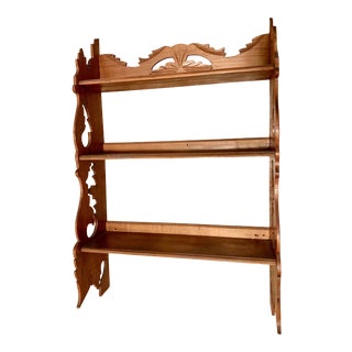 Antique Carved Wood Wall Etagere Shelf For Sale
