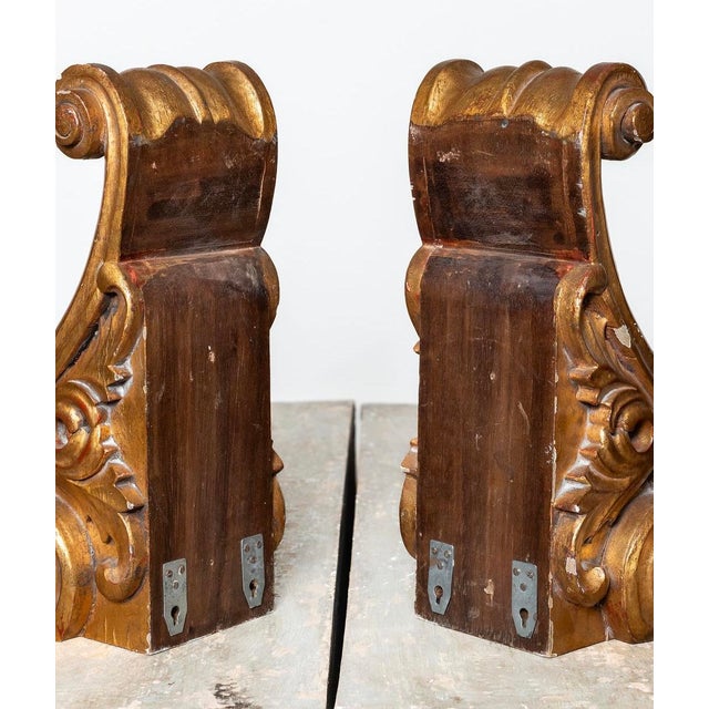 Pair of 19th Century European Giltwood Acanthus Corbels For Sale - Image 12 of 15