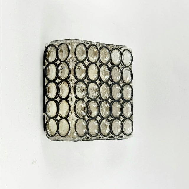 Mid-Century Modern Iron Rings and Glass Ceiling Light from Limburg, Germany, 1960s For Sale - Image 4 of 12