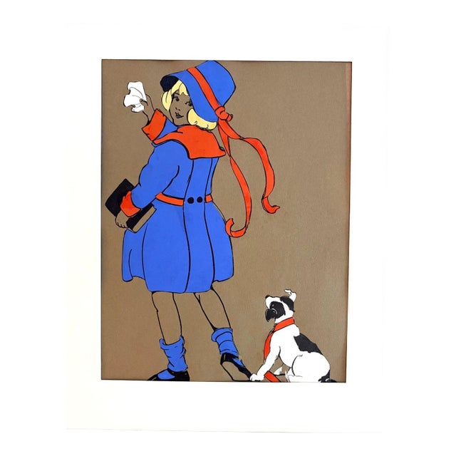 Antique Bess Bruce Cleaveland "Child Life" Poster w/Paper Collage in 11x14 Mat For Sale