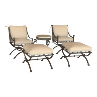 Kreiss Mykonos Patio Lounge Chairs With Ottomans For Sale