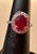 3 Carat Oval Treated Ruby & 1.25 Ct Diamond Ring 14 Karat White Gold Size 6 For Sale In New York - Image 6 of 8