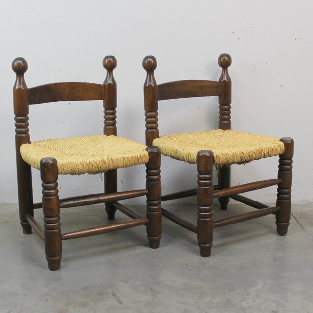 1950s Brutalist Chairs in the style of Charles Dudouyt for La Gentilhommière, 1950s, Set of 2 For Sale - Image 5 of 6