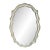 Large Cast Metal Oval Cartouche Mirror,, Silver-Gilt & Celedon For Sale
