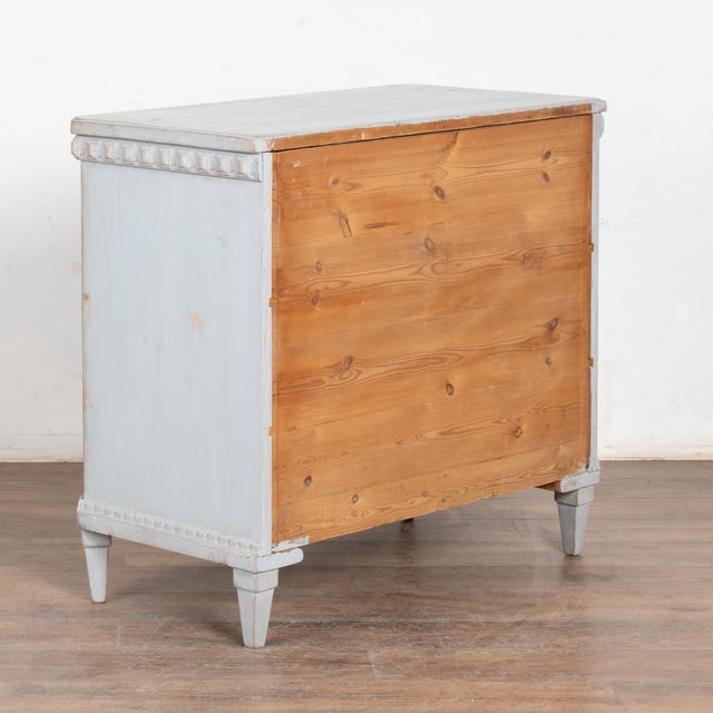 19th Century Blue Gustavian Pine Chest of Three Drawers For Sale - Image 10 of 10