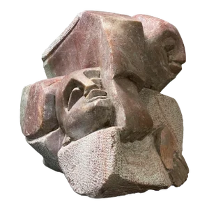 Large Vintage French Modernist Abstract Figurative Marble Sculpture (Ca. 1950)