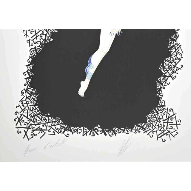 Le 7 is a contemporary artwork realized in 1970s by erté (romain de tirtoff). Mixed colored lithograph on paper. The...