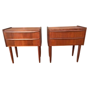 Vintage Danish Teak Nightstands, 1964, Set of 2
