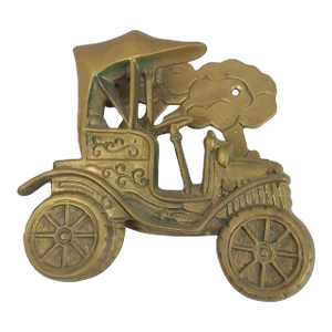 Mid-Century Brass Car Door Knocker Made by Int'l Express Mfg., Model-T Door Knocker