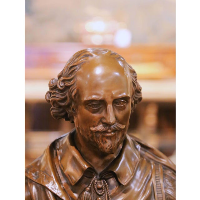 American 19th Century American Tiffany & Co. Bronze Bust of William Shakespeare For Sale - Image 3 of 11