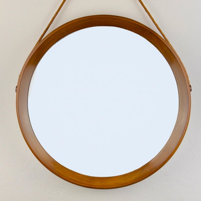 1960s Mid-Century Wall Mirror in Teak, Italy, 1960s For Sale - Image 5 of 12