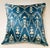 Mediterranean Silk Velvet Ikat Pillow Denim Blue Ivory For Sale - Image 3 of 3