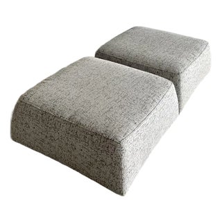 Vintage Italian Natuzzi Low Ottomans - A Pair For Sale