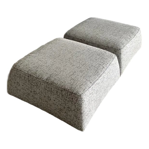 Vintage Italian Natuzzi Low Ottomans - A Pair For Sale