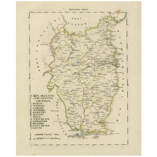 Antique Map of Leinster, 1830 For Sale