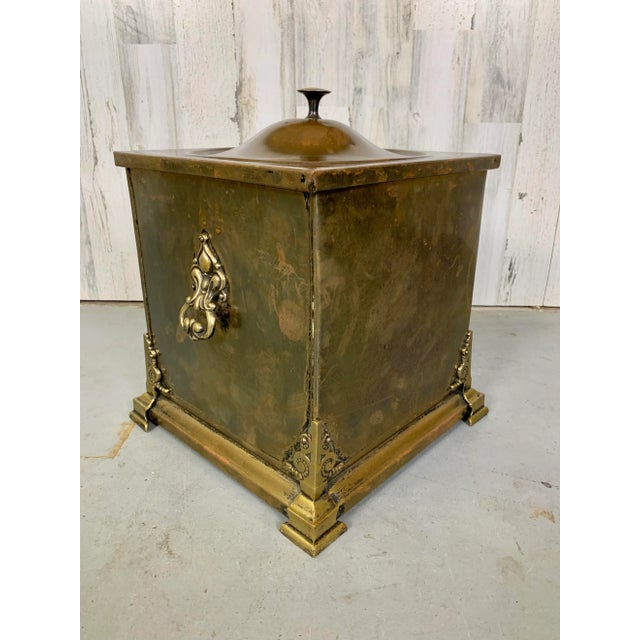 Traditional Antique Brass Coal Bucket For Sale - Image 3 of 13