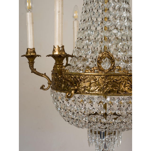 Empire Style Hot Air Balloon 6-Light Chandelier, 1960s For Sale - Image 4 of 14