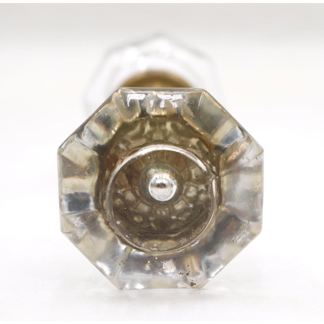 Early 20th Century Antique Pair of Octagon Glass Bullet Passage Door Knobs For Sale - Image 5 of 5