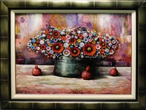 Nick Japaridze Ven Flowers #Nj041210-11 Original Oil on Canvas Hand Signed