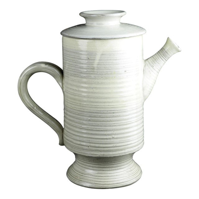 Mid 20th Century Mid-Century Irish Scandinavian Kilroot Cream Stoneware Coffee Jug For Sale