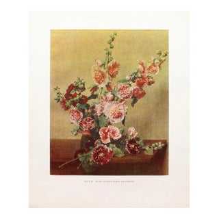 1950s After Henri Fantin-Latour "Hollyhocks", First Edition Swiss Full-Color Print For Sale