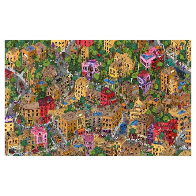 Guillaume Cornet, Bright Side Neighborhood, Ink on Paper, 2023 For Sale