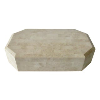 Maitland Smith Large Tessellated Stone, Hinged Keepsake Box For Sale