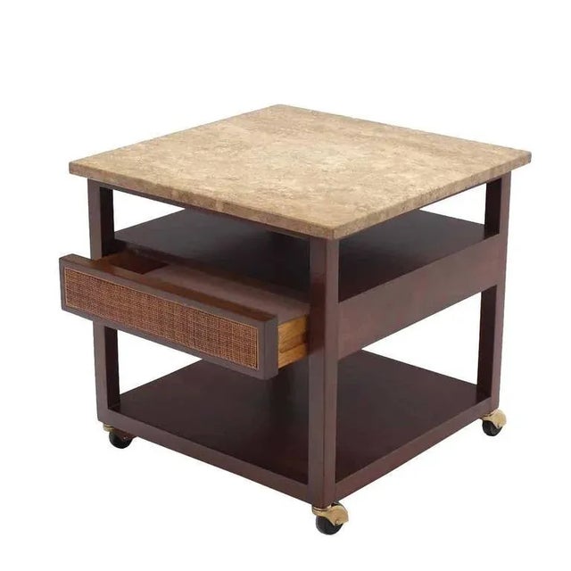 Mid 20th Century Vintage Mid Century Harvey Probber Marble-Top Single Drawer End Tables- a Pair For Sale - Image 5 of 10