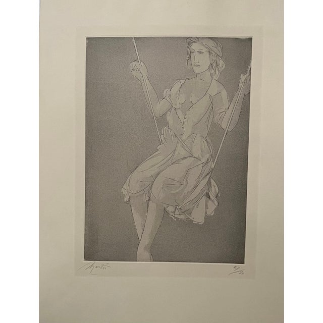 Giacomo Manzu (Italian, 1908-1991) 'La Balance' Etching and Aquatint Undated, hand signed lower left, #27/50, depicting a...